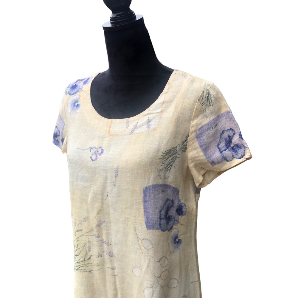 Vintage Sweet Jessie Herb Linen Dress size Medium - Picture 3 of 9